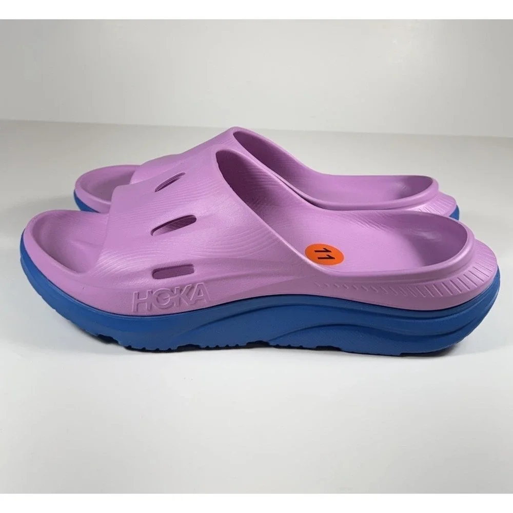 HOKA Ora Recovery Slide 3 Sandals Cyclamen Blue Pink Men's‎ Sz 11 *NEW* 1135061